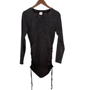 PINK Victoria's Secret Charcoal Grey Mineral Wash Drawstring Tunic Dress L